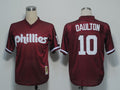 Custom Fan-Made Darren Daulton Philadelphia Phillies #10 Red 1991 Baseball Jersey