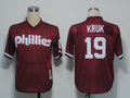 Custom Fan-Made John Kruk Philadelphia Phillies #19 Red 1991 Baseball Jersey
