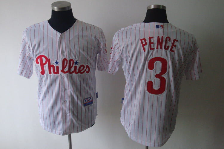 Custom Fan-Made Hunter Pence Philadelphia Phillies #3 White Baseball Jersey