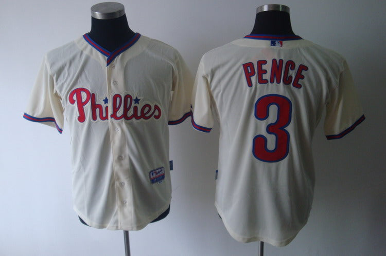 Custom Fan-Made Hunter Pence Philadelphia Phillies #3 Baseball Jersey