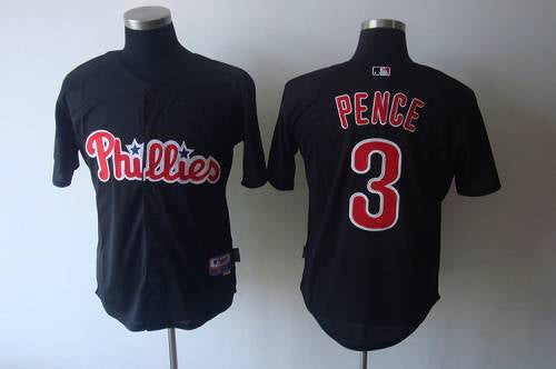 Custom Fan-Made Hunter Pence Philadelphia Phillies #3 Black Baseball Jersey