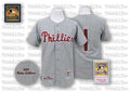 Custom Fan-Made Richie Ashburn Philadelphia Phillies #1 Grey 1950 Baseball Jersey