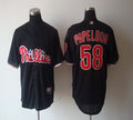 Custom Fan-Made Jonathan Papelbon Philadelphia Phillies #58 Black Baseball Jersey