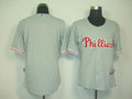 Custom Fan-Made Grey Philadelphia Phillies Baseball Jersey Philadelphia Phillies Grey Baseball Jersey