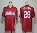 Custom Fan-Made Mitch Williams Philadelphia Phillies #28 Red 1991 Baseball Jersey