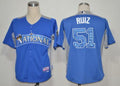 Custom Fan-Made Carlos Ruiz BP Philadelphia Phillies #51 Blue 2012 All-Star Edition Baseball Jersey