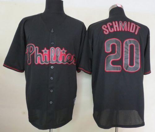 Custom Fan-Made Mike Schmidt Philadelphia Phillies #20 Black Baseball Jersey