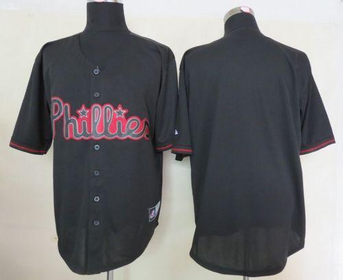 Custom Fan-Made Black Philadelphia Phillies Baseball Jersey Philadelphia Phillies Black Baseball Jersey
