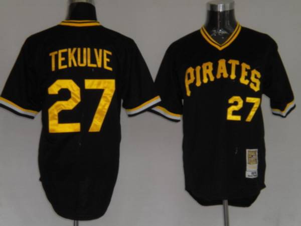 Custom Fan-Made Kent Tekulve Pittsburgh Pirates #27 Black Throwback Baseball Jersey