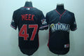 Custom Fan-Made Evan Meek Nation BP Pittsburgh Pirates #47 Blue 2010 All-Star Edition Baseball Jersey