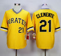 Custom Fan-Made Roberto Clemente Pittsburgh Pirates #21 Yellow 1971 Throwback Baseball Jersey