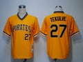 Custom Fan-Made Kent Tekulve Pittsburgh Pirates #27 Yellow Throwback Baseball Jersey