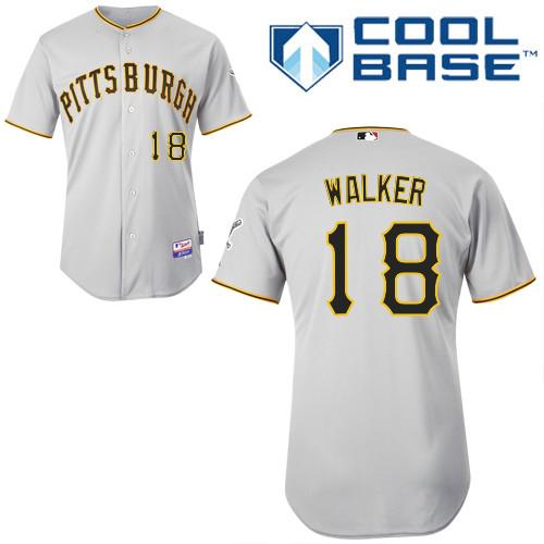 Custom Fan-Made Neil Walker Pittsburgh Pirates #18 Grey Baseball Jersey