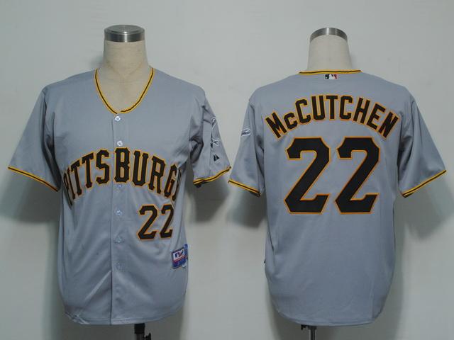 Custom Fan-Made Andrew McCutchen Pittsburgh Pirates #22 Grey Baseball Jersey