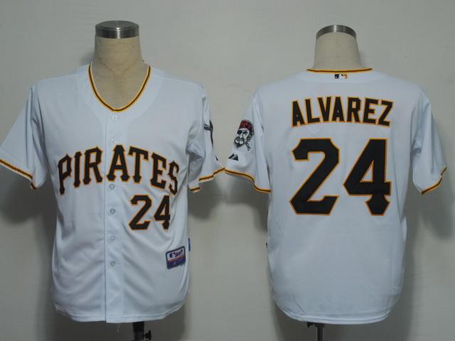 Custom Fan-Made Pedro Alvarez Pittsburgh Pirates #24 White Baseball Jersey