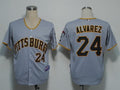 Custom Fan-Made Pedro Alvarez Pittsburgh Pirates #24 Grey Baseball Jersey