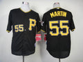Custom Fan-Made Russell Martin Pittsburgh Pirates #55 Black Baseball Jersey