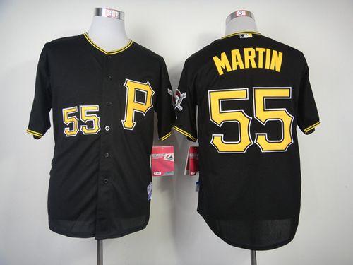 Custom Fan-Made Russell Martin Pittsburgh Pirates #55 Black Baseball Jersey
