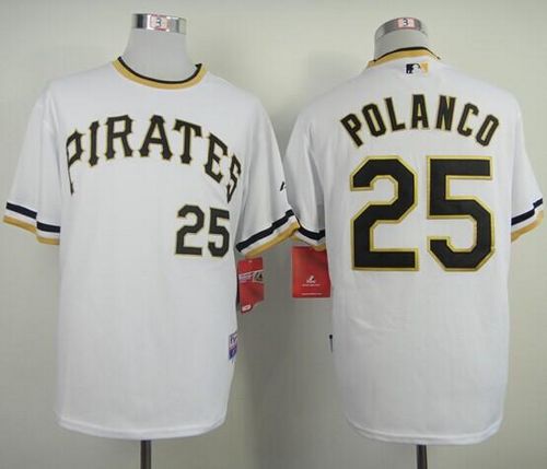 Custom Fan-Made Gregory Polanco Pittsburgh Pirates #25 White Baseball Jersey