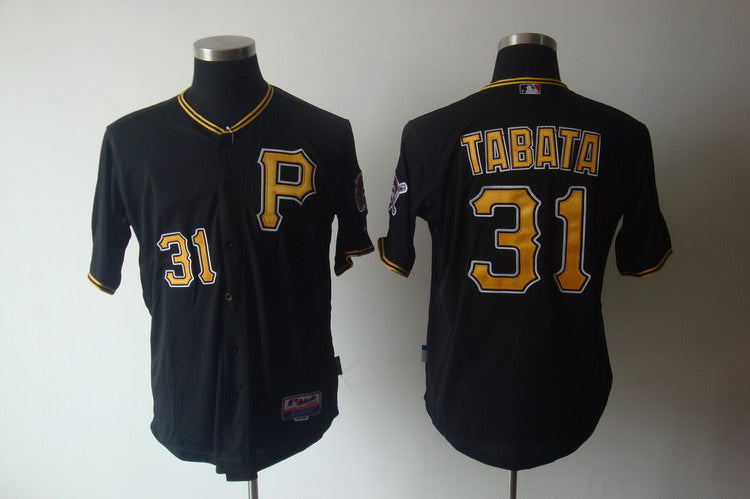 Custom Fan-Made Jose Tabata Pittsburgh Pirates #31 Black Baseball Jersey