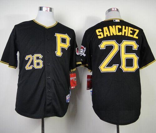 Custom Fan-Made Tony Sanchez Pittsburgh Pirates #26 Black Baseball Jersey