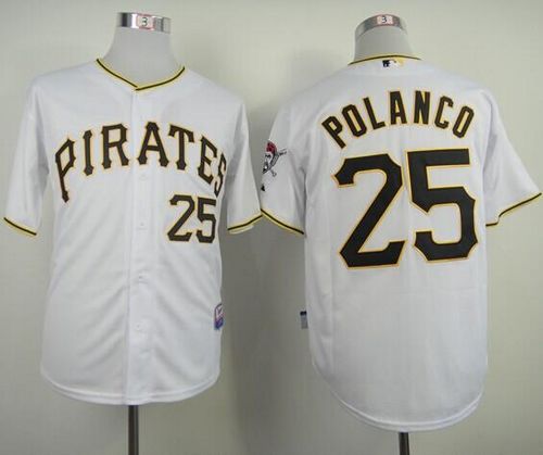 Custom Fan-Made Gregory Polanco Pittsburgh Pirates #25 White Baseball Jersey