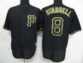 Custom Fan-Made Willie Stargell Pittsburgh Pirates #8 Black Baseball Jersey