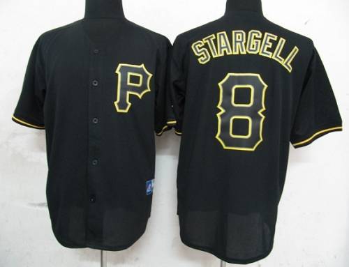 Custom Fan-Made Willie Stargell Pittsburgh Pirates #8 Black Baseball Jersey