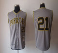 Custom Fan-Made Roberto Clemente Pittsburgh Pirates #21 Grey 1962 Baseball Jersey