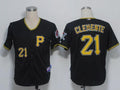 Custom Fan-Made Roberto Clemente Pittsburgh Pirates #21 Black Baseball Jersey