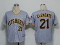 Custom Fan-Made Roberto Clemente Pittsburgh Pirates #21 Grey Baseball Jersey