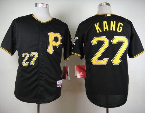 Custom Fan-Made Jung Ho Kang Pittsburgh Pirates #27 Black Baseball Jersey