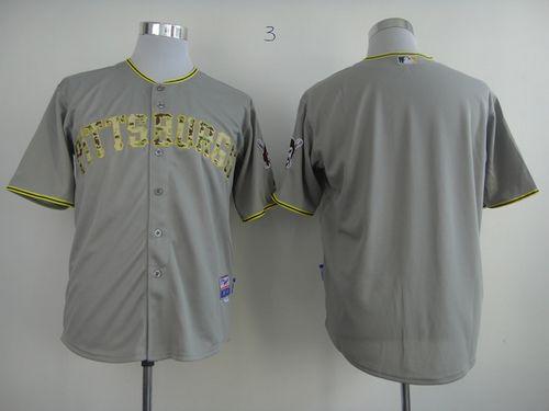 Custom Fan-Made Grey Pittsburgh Pirates Baseball Jersey Pittsburgh Pirates Grey USMC Baseball Jersey