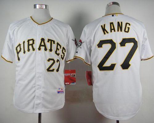 Custom Fan-Made Jung Ho Kang Pittsburgh Pirates #27 White Baseball Jersey