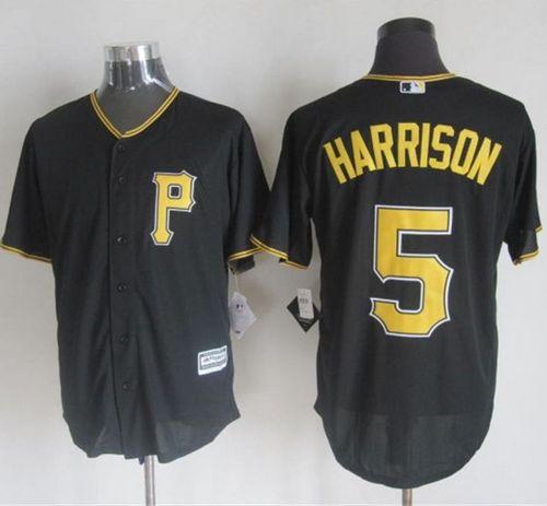 Custom Fan-Made Josh Harrison Pittsburgh Pirates #5 Black Baseball Jersey