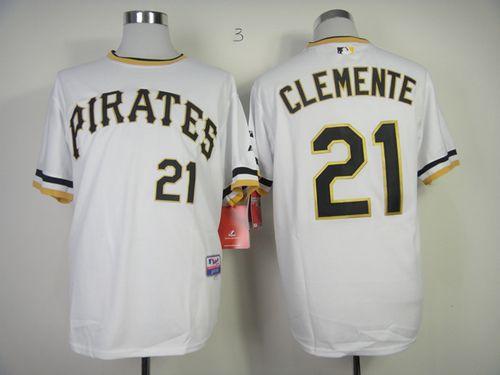 Custom Fan-Made Roberto Clemente Pittsburgh Pirates #21 White Baseball Jersey