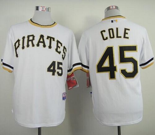 Custom Fan-Made Gerrit Cole Pittsburgh Pirates #45 White Baseball Jersey