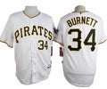 Custom Fan-Made Burnett Pittsburgh Pirates #34 White Baseball Jersey