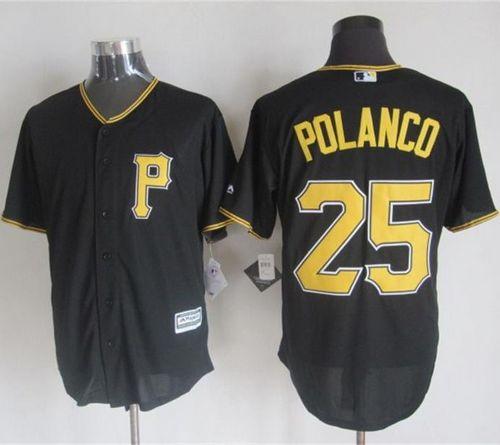 Custom Fan-Made Gregory Polanco Pittsburgh Pirates #25 Black Baseball Jersey