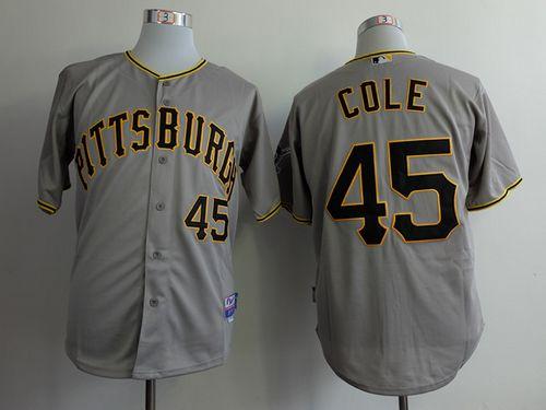 Custom Fan-Made Gerrit Cole Pittsburgh Pirates #45 Grey Baseball Jersey