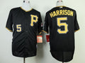 Custom Fan-Made Josh Harrison Pittsburgh Pirates #5 Black Baseball Jersey