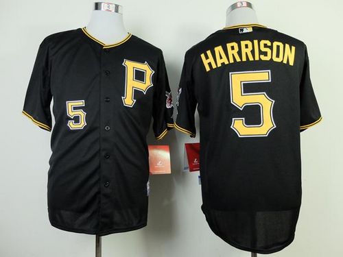 Custom Fan-Made Josh Harrison Pittsburgh Pirates #5 Black Baseball Jersey