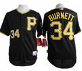 Custom Fan-Made Burnett Pittsburgh Pirates #34 Black Baseball Jersey