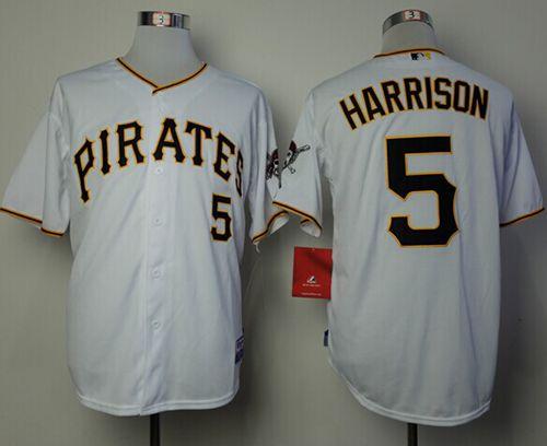 Custom Fan-Made Josh Harrison Pittsburgh Pirates #5 White Baseball Jersey