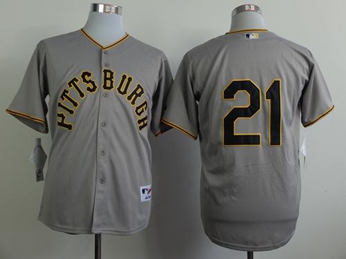 Custom Fan-Made Roberto Clemente Pittsburgh Pirates #21 Grey 1953 Throwback Turn Back Clock Edition Baseball Jersey