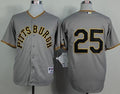 Custom Fan-Made Gregory Polanco Pittsburgh Pirates #25 Grey 1953 Throwback Turn Back Clock Edition Baseball Jersey