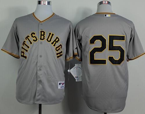 Custom Fan-Made Gregory Polanco Pittsburgh Pirates #25 Grey 1953 Throwback Turn Back Clock Edition Baseball Jersey
