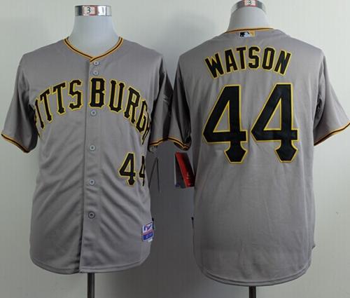 Custom Fan-Made Tony Watson Pittsburgh Pirates #44 Grey Baseball Jersey