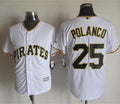 Custom Fan-Made Gregory Polanco Pittsburgh Pirates #25 White Baseball Jersey