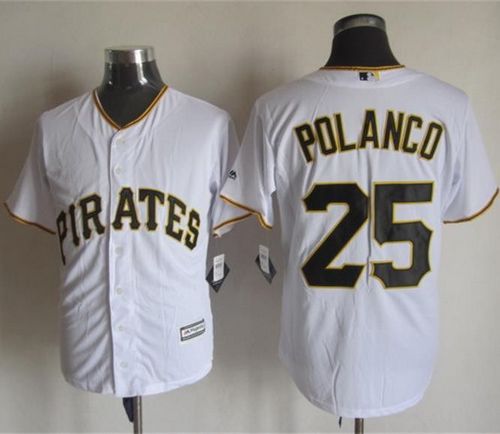 Custom Fan-Made Gregory Polanco Pittsburgh Pirates #25 White Baseball Jersey